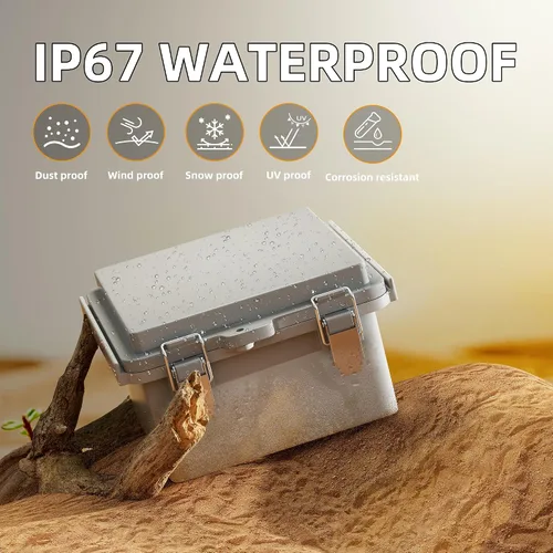 Miniatura 4 de Joinfworld Caja Eléctrica al Aire Libre Impermeable IP67 6X6 Caja de Proyecto de Plástico Recinto Resistente a la Intemperie para WiFi Electrónica