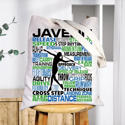 Miniatura 5 de BWWKTOP Javelin Throwers Tote Bag Javelin Lanzadores Regalos de Lanzamiento de Pista y Campo Regalos Javelin Atletas Bolso de hombro