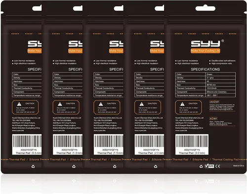 Miniatura 7 de SYY Almohadilla térmica, almohadillas térmicas de silicona 3.150x1.575x0.039 in, resistencia a altas temperaturas y no conductoras para disipador