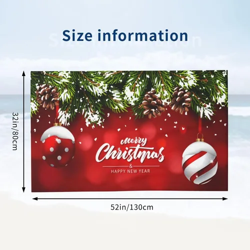 Miniatura 3 de Toalla de baño de bola de Navidad, toallas de playa rojas de abeto, suaves y absorbentes, de secado rápido, toalla de calidad de hotel de lujo