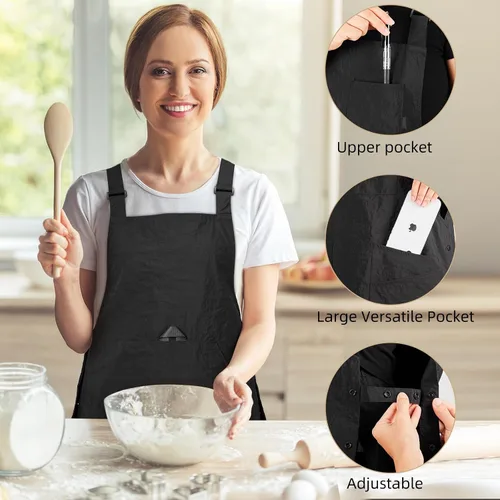 Miniatura 4 de Aprons for Women with Pockets Adjustable Double-Sided Wearable Durable Lightweight Chef Cooking Kitchen Restaurant