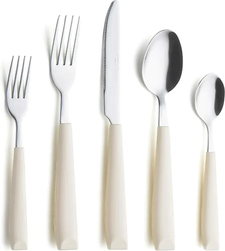 Miniatura 18 de Annova WF232 - Juego de cubiertos de acero inoxidable con asas de colores cómodos de sostener, 4 tenedores de cena, 4 cuchillos, 4 cucharas de cena