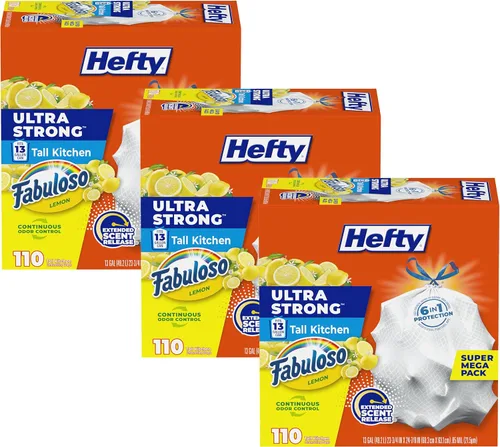 Miniatura 9 de Hefty - Bolsas para Basura Para Cocina, Altas, Ultra Fuertes, Aroma a Lavanda y Vainilla Dulce, 13 Galones, 80