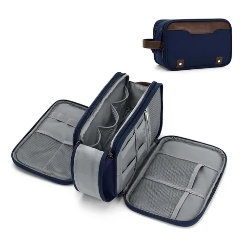 Miniatura 13 de Bolsa de aseo Wedama para hombres, bolsa de aseo colgante de viaje para viajes de negocios, natación, camping, Negro, M, Classic