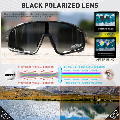 Miniatura 3 de KAPVOE Gafas de Ciclismo Polarizadas para Hombres y Mujeres MTB Bicicleta Montaña TR90 Gafas Deportivas para Correr Bicicleta K76 A06