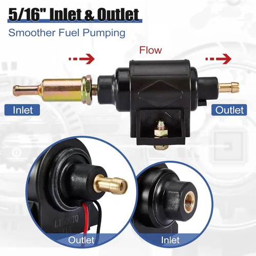 Miniatura 4 de CarBole Bomba de combustible eléctrica de 4-7 PSI, bomba universal de gasolina y diésel en línea de baja presión de 12V compatible con carburadores