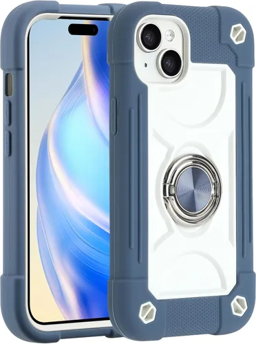 Miniatura 27 de MARKILL Funda compatible con iPhone 15 de 6.1 pulgadas con soporte integrado, [grado militar resistente de cuerpo completo] protección contra Rosa