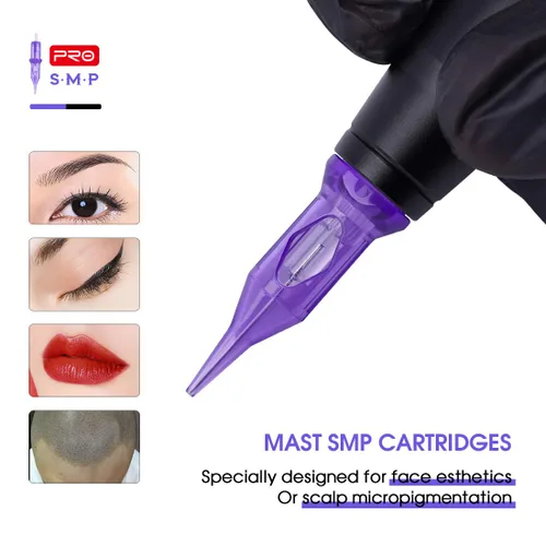 Miniatura 2 de Mast Pro Smp - Agujas de tatuaje profesionales 1 delineador redondo 0.010 in agujas para maquillaje permanente cuero cabelludo cabello 0801RL