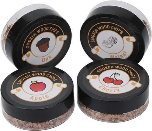 Miniatura 8 de Paquete de 4 chips de madera para pistola de ahumar, infusor de humo de mano, aserrín para bebidas ahumadas, alimentos, cócteles, queso, postres