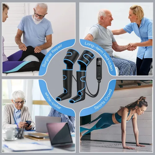 Miniatura 7 de CINCOM Masajeador de piernas con calor y compresión, masajeador de piernas de compresión de aire para circulación y alivio del dolor musculares