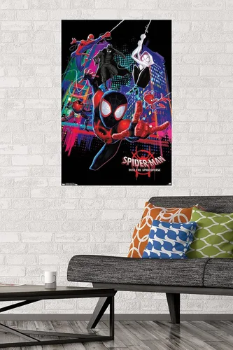 Miniatura 2 de Trends International Marvel Spider-Man - Póster de pared con texto en inglés "Into The Spider-Verse", 22.375 x 34 pulgadas, versión premium sin marco