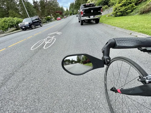 Miniatura 7 de Hafny NUEVO Espejo de bicicleta con extremo de barra, lente de vidrio de grado automotriz HD, superficie grande, irrompible, ajustable en múltiples