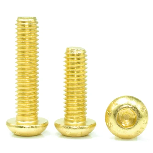 Miniatura 3 de 50pcs M3 12.9 Tornillos Allen Tornillo hexagonal Cabeza de botón Tornillos Tornillos hexagonales Oro (0.315 in)