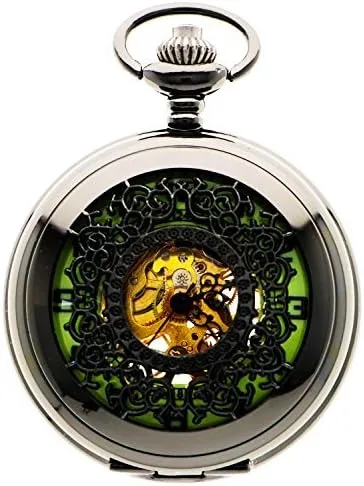 New Brand Mall Steampunk Vintage Roman Letters Design Case Mechanical Pocket Watch with Chains for Xmas Gifts