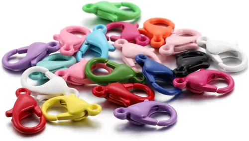 Paquete de 20 cierres de langosta de metal de colores, clips a presión con llaveros, para bolsa, llavero, conector, accesorios para hacer joyas