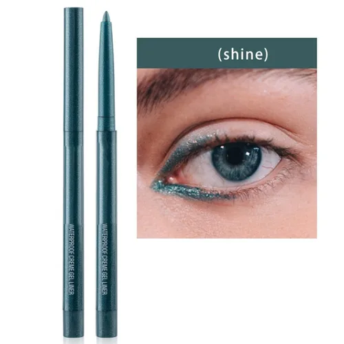 Miniatura 2 de lápiz delineador de ojos retráctil delineador de ojos cremoso pigmentado a prueba de manchas pluma delineador de ojos con brillo verde oscuro