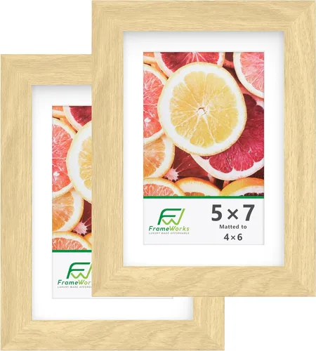 Miniatura 56 de FrameWorks Marcos de fotos clásicos de madera 4 x 6 con vidrio templado, roble natural, paquete de 6 Roble natural-6