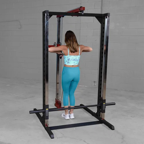 Miniatura 4 de Body-Solid Best Fitness BFSM250P2 Smith Machine con accesorio LAT para gimnasio en casa, entrenamiento de fuerza con barras de seguridad