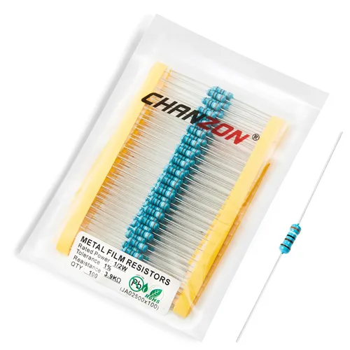 Miniatura 10 de Chanzon - 100 resistencias de película metálica 1/2 W (0.5 W) 10 Ω ohmios ±1% de tolerancia 10R MF, resistencias de agujero pasante con limitación