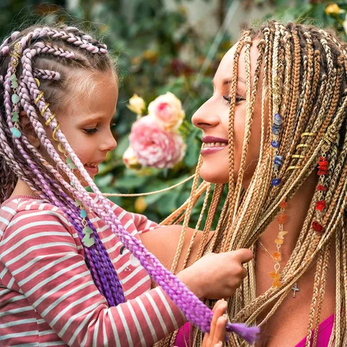 Miniatura 5 de BBTO 12 piezas de joyas para el cabello para trenzas, accesorios de rastas de piedra de cristal natural, accesorios de metal para el cabello