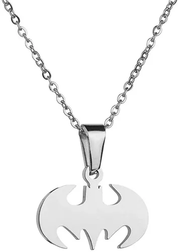 Houpotao Collar con colgante de murciélago, de acero inoxidable quirúrgico, hipoalergénico, para niños y amantes de Batman