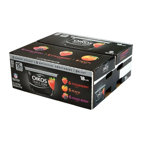 Miniatura 4 de OIKOS Triple Zero Variety Yogurt, 5.3 onzas, 18/paquete (01955)