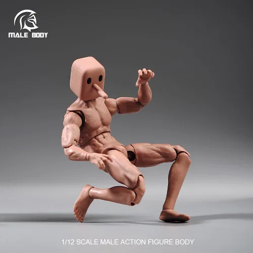 Miniatura 7 de Fremego Figura de acción masculina a escala 1/12, figura muscular súper flexible y fuerte de 6 pulgadas, cabeza cuadrada, figura de acción