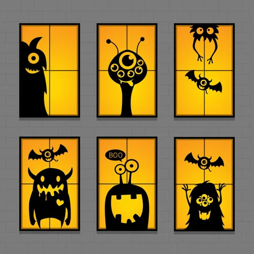 Miniatura 7 de CCINEE Calcomanía para ventana gigante de Halloween se aferra a la ventana, calcomanías para la decoración de Halloween Suministro 10 piezas #1