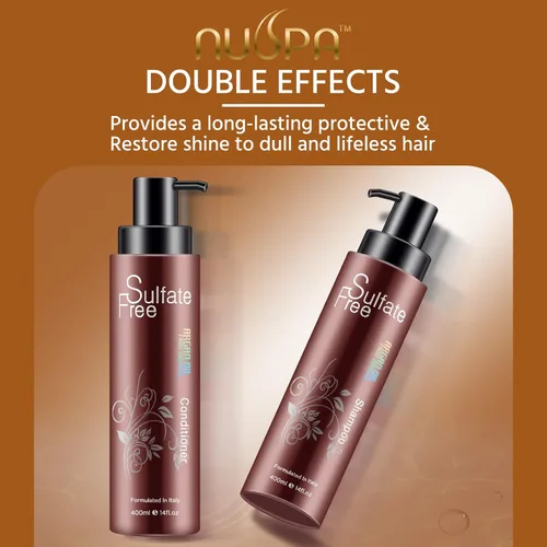Miniatura 7 de Juego de champú y acondicionador de aceite de argán marroquí orgánico natural, sin sulfatos, tratamiento seguro para el color, protección UV, Rojo
