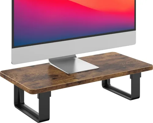 Soporte elevador para monitor con capacidad de 50 libras, soporte de madera estable para monitores de computadora para organizadores de escritorio,