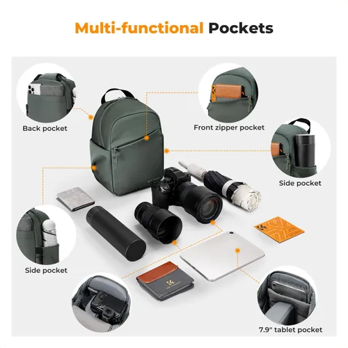 Miniatura 3 de K&F CONCEPT Bolso pequeño para cámara para fotógrafo, bolsa de hombro cruzada para cámara DSLR/SLR/sin espejo, estuche compacto para cámara