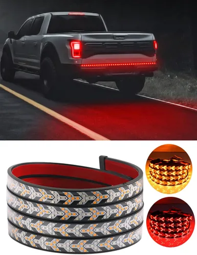 Miniatura 6 de TOPKU Tira de luz trasera LED para camioneta pickup, barra de luz dinámica para portón trasero del camión, tira flexible de 120 cm con luces