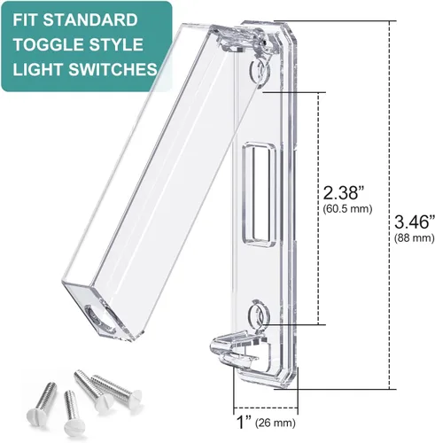 Miniatura 2 de CLYMENE Paquete de 2 fundas protectoras para interruptor de luz, cubierta de interruptor de pared a prueba de niños que protegen las luces