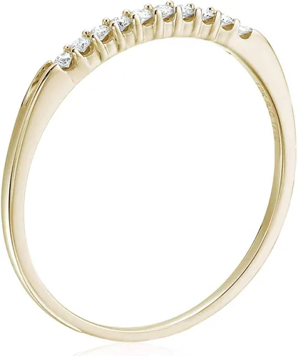 Miniatura 2 de Anillo de aniversario de boda de diamantes pequeños de 110 quilates (ctw) para mujer, anillo de compromiso de diamantes redondos de oro amarillo