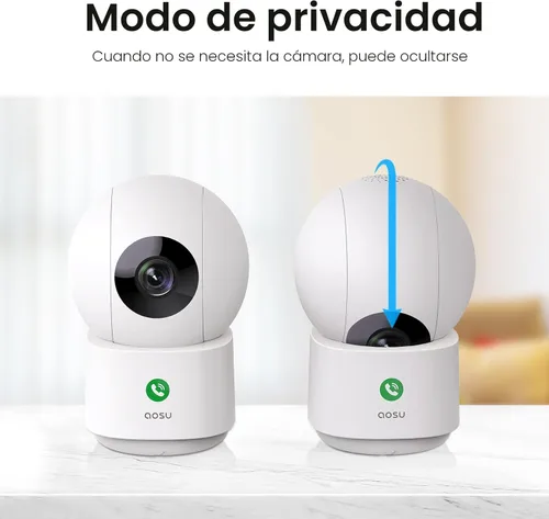 Miniatura 5 de aosu Cámara de seguridad 2K para interiores, monitor de bebé, cámara para mascotas de 360 grados para seguridad en el hogar con enrutador Wi-Fi