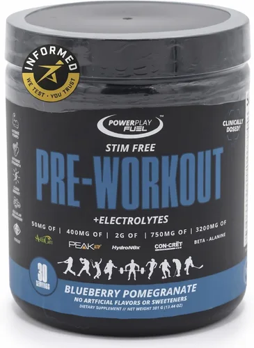 Polvo natural para pre-entrenamiento con electrolitos, sin estimulación, endulzado naturalmente, alta potencia y carga para rendimiento, bombas,