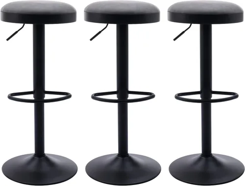 Miniatura 22 de Shunzhi Juego de 2 taburetes de bar redondos giratorios de altura de mostrador, modernos taburetes de bar ajustables, sillas de bar de pana sin