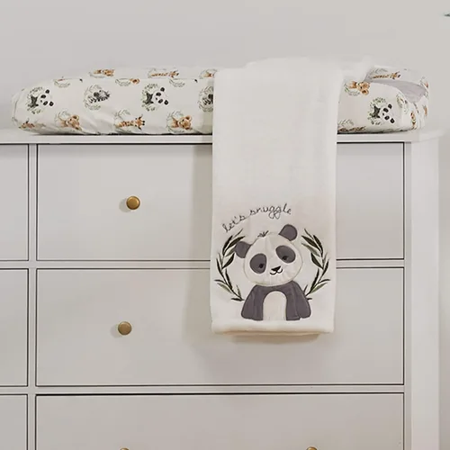 Miniatura 2 de Levtex Baby - Funda para cambiador de pañales Mozambique - Se adapta a la mayoría de cambiadores estándar - Animales de la selva - Felpa gris
