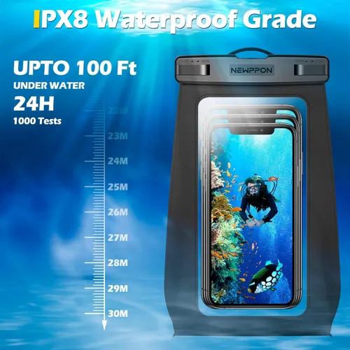 Miniatura 5 de Paquete de 4 bolsas flotantes impermeables para teléfono – Funda universal grande flotante a prueba de agua – Soporte flotante transparente
