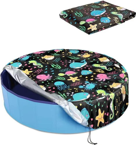 Cubierta plegable redonda para piscina para perros, para bañera plegable de 32 pulgadas, 63 pulgadas, 48 pulgadas, revestimiento de PVC, impermeable