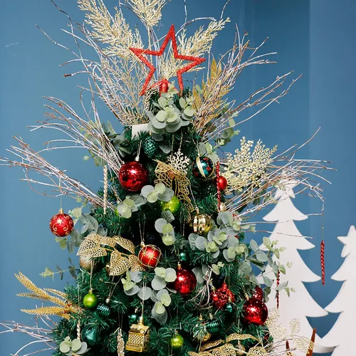 Miniatura 5 de ROSELEAF Adornos para árbol de Navidad irrompibles de 2.36 pulgadas, 30 unidades, bolas colgantes de plástico color rojo, verde y dorado