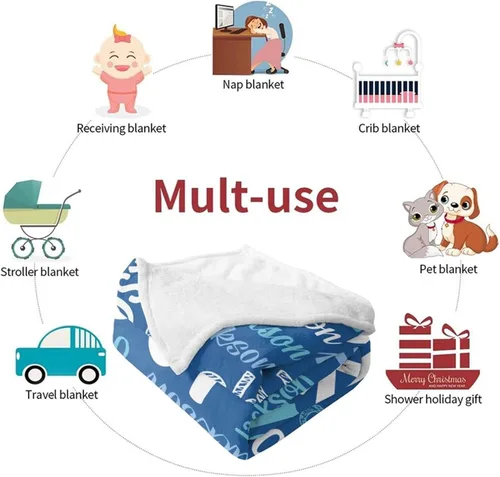Miniatura 7 de WOMB Manta de bebé personalizada con nombre, manta de nombre personalizado para niños adultos, regalo de cumpleaños/Navidad/hito para niños, niñas