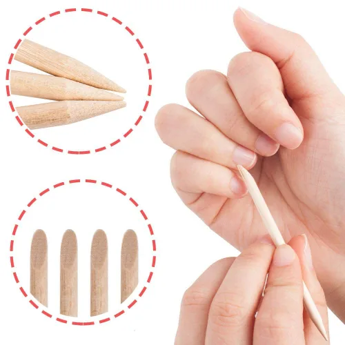 Miniatura 2 de Palitos de madera naranja para arte de uñas, 50 unidades, herramienta multifuncional para quitar cutículas, manicura y pedicura, 4.5 pulgadas