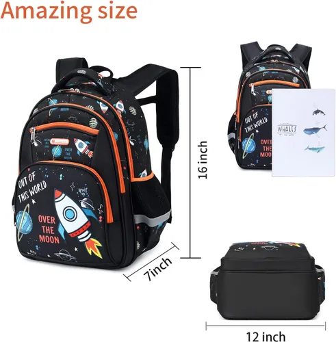 Miniatura 3 de Mochila infantil para niños de primaria kínder, preescolar, 16 pulgadas, multifuncional, bonita gran capacidad