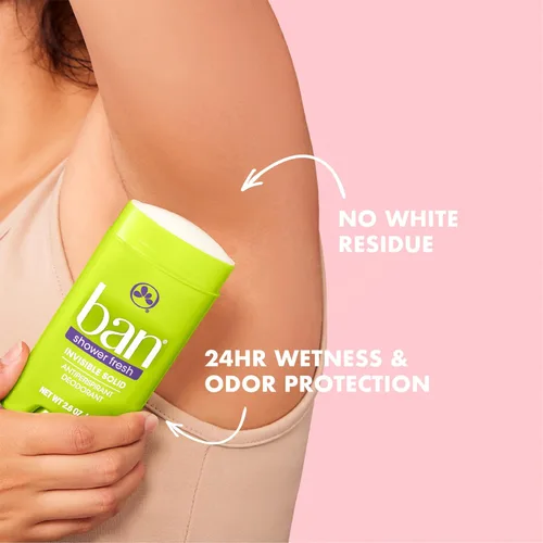 Miniatura 2 de Ban Desodorante antitranspirante sólido invisible para mujeres y hombres, 24 horas de protección contra el olor y el sudor de las axilas, fresco