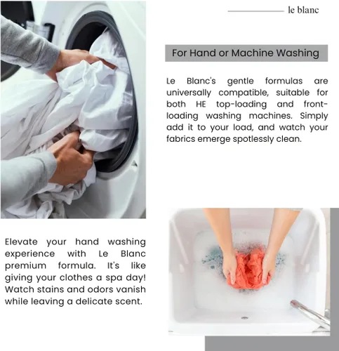 Miniatura 7 de Le Blanc® White Flowers Linen Wash® - Limpiador de ropa de lujo para ropa de cama y mesa, 64 onzas (paquete de 1)