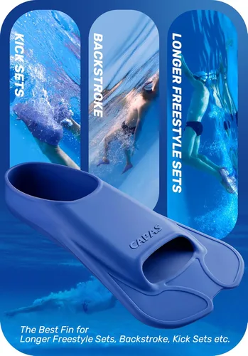 Miniatura 5 de CAPAS Aletas de entrenamiento de natación, cómodas, de silicona, para natación, hoja corta, flotantes, con bolsa de malla, para hombres y mujeres