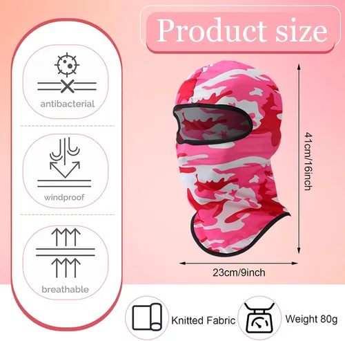 Miniatura 2 de Xtinmee Pasamontañas de esquí, pasamontañas desgastados, máscara de cara completa para hombres y mujeres, resistente al viento, camuflaje, cubierta