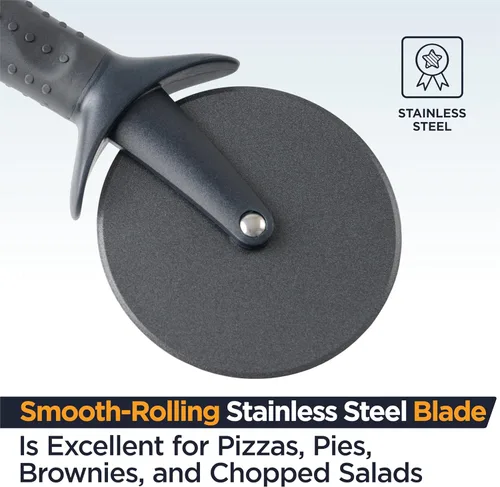 Miniatura 6 de Deiss Lux - Cortador de pizza resistente con cortador de ruedas, rueda de acero inoxidable afilada y suave con mango antideslizante de fácil agarre