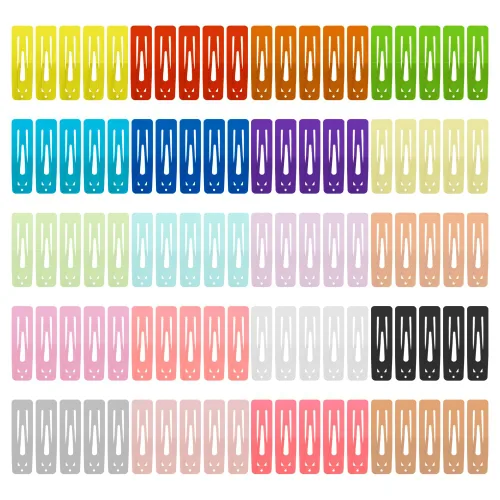 Miniatura 12 de ECADY Juego de 100 pinzas para el cabello de metal con cierre para niñas, bebés y niños, broches de moño perfectos para cabello fino, cabello grueso